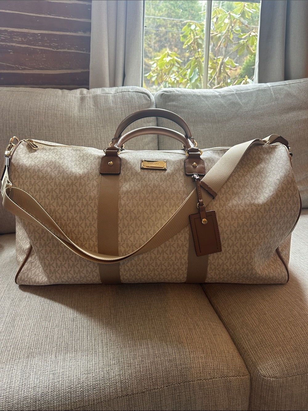 Michael Kors MK Logo Duffel Bag with Shoulder Strap. Flawless condition